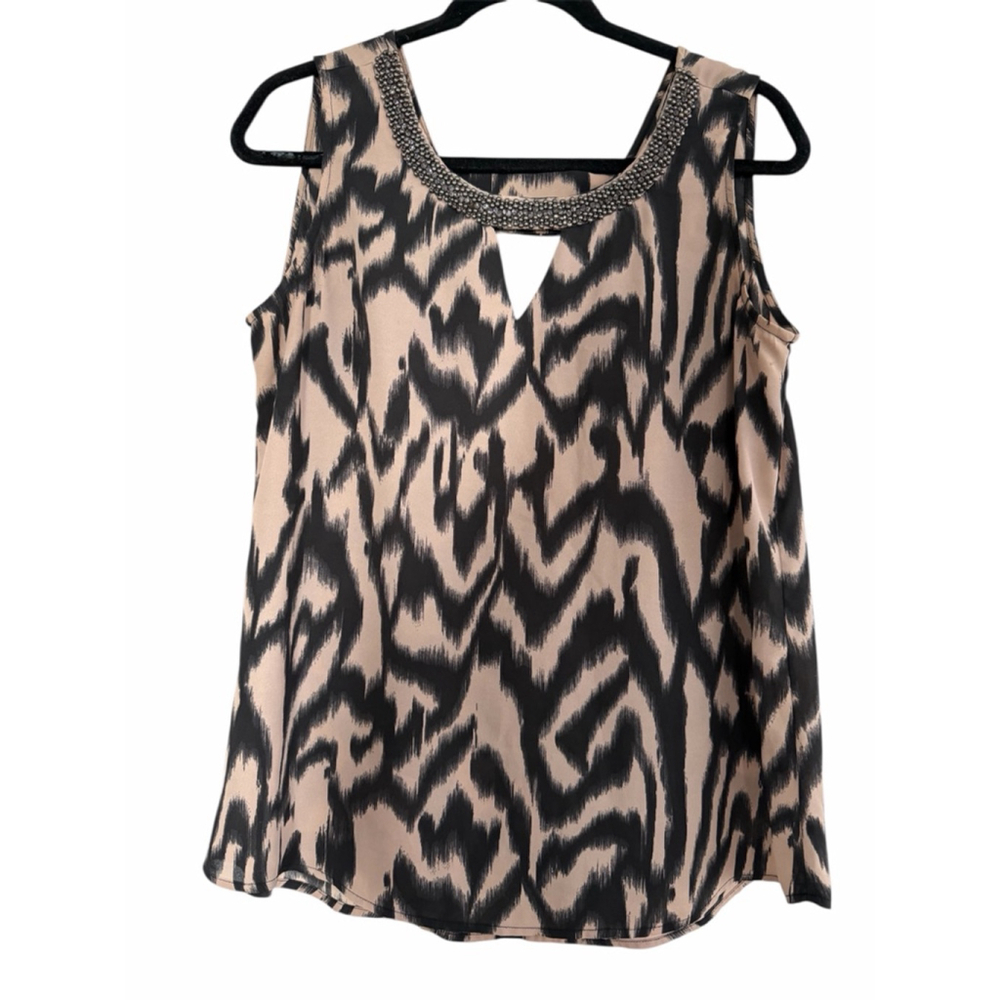 Bellatrix Mauve Pleated High-Neck Blouse - Professional Tank - Size Medium